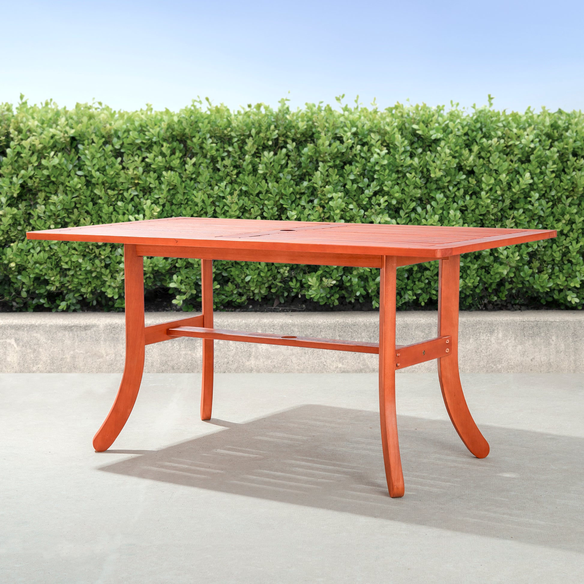 Kyrstin Reddish Brown Tropical Wood Patio Dining