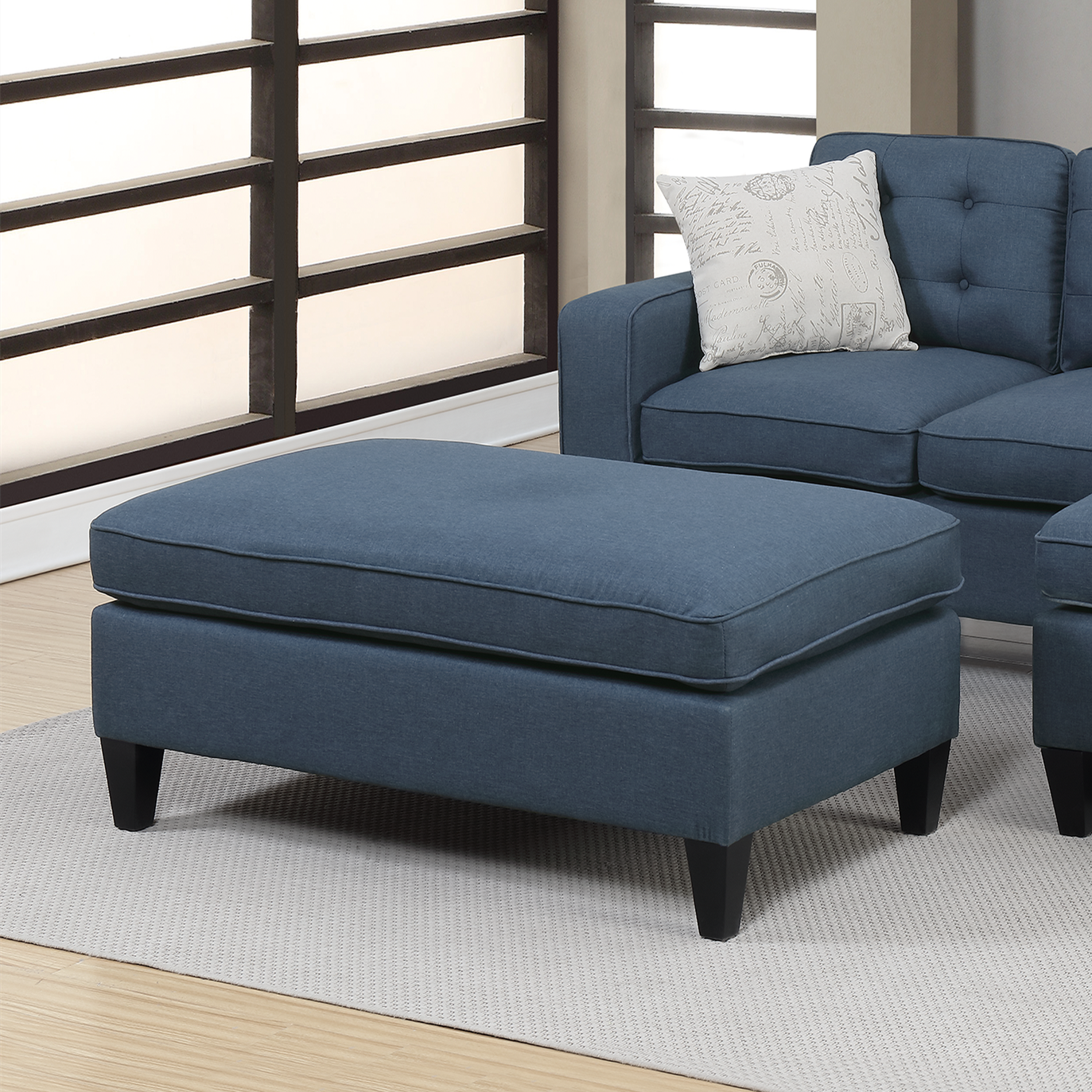 Sectional Set In Navy Navy Fabric