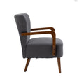 Coolmore Wood Frame Armchair, Modern Accent Chair Lounge Chair For Living Room Dark Gray Linen