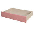 Twin Size Corduroy Daybed With Two Drawers And Wood Slat, Pink Pink Corduroy