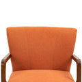 Coolmore Wood Frame Armchair, Modern Accent Chair Lounge Chair For Living Room Orange Linen