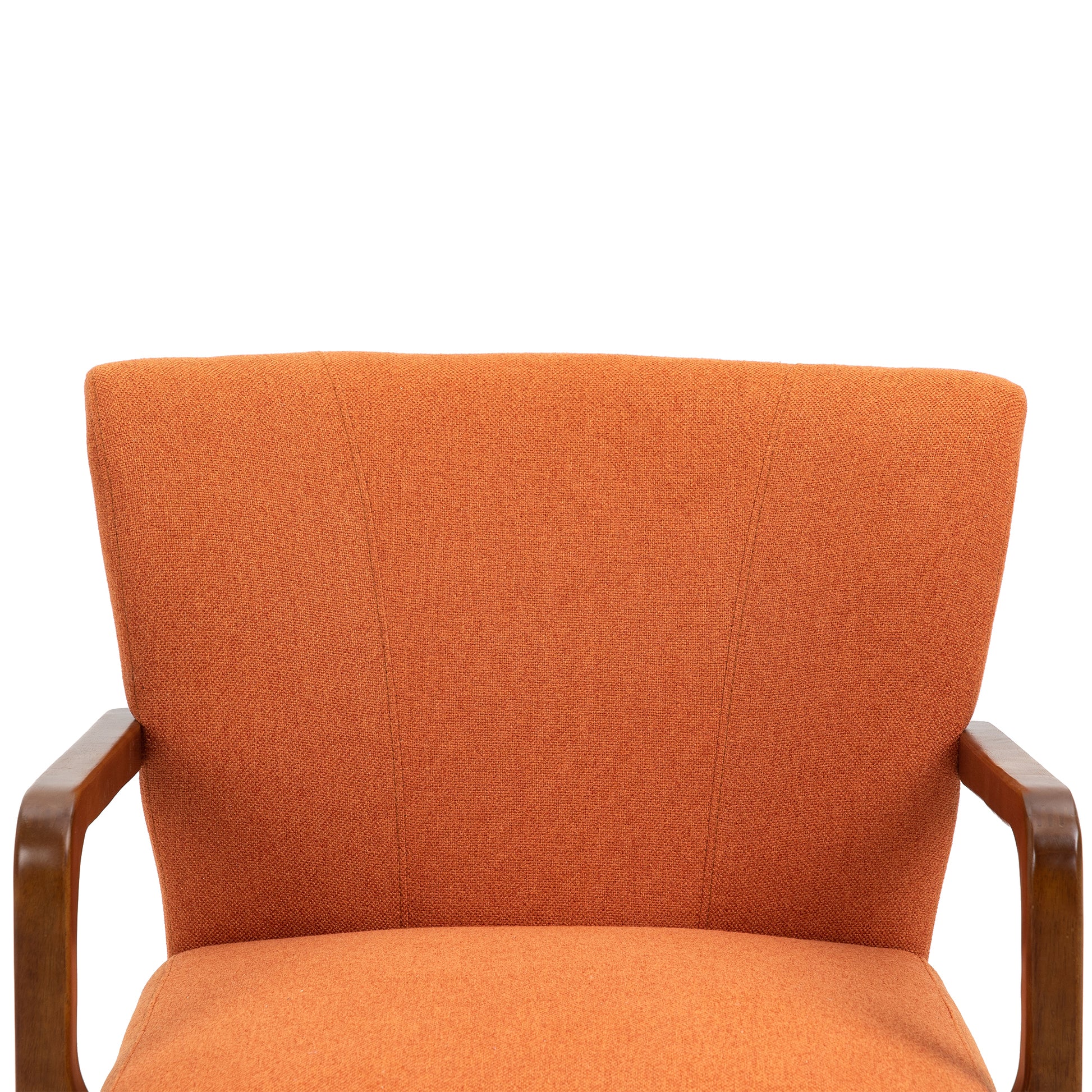 Coolmore Wood Frame Armchair, Modern Accent Chair Lounge Chair For Living Room Orange Linen