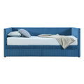 Twin Size Corduroy Daybed With Two Drawers And Wood Slat, Blue Blue Corduroy