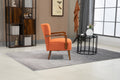 Coolmore Wood Frame Armchair, Modern Accent Chair Lounge Chair For Living Room Orange Linen