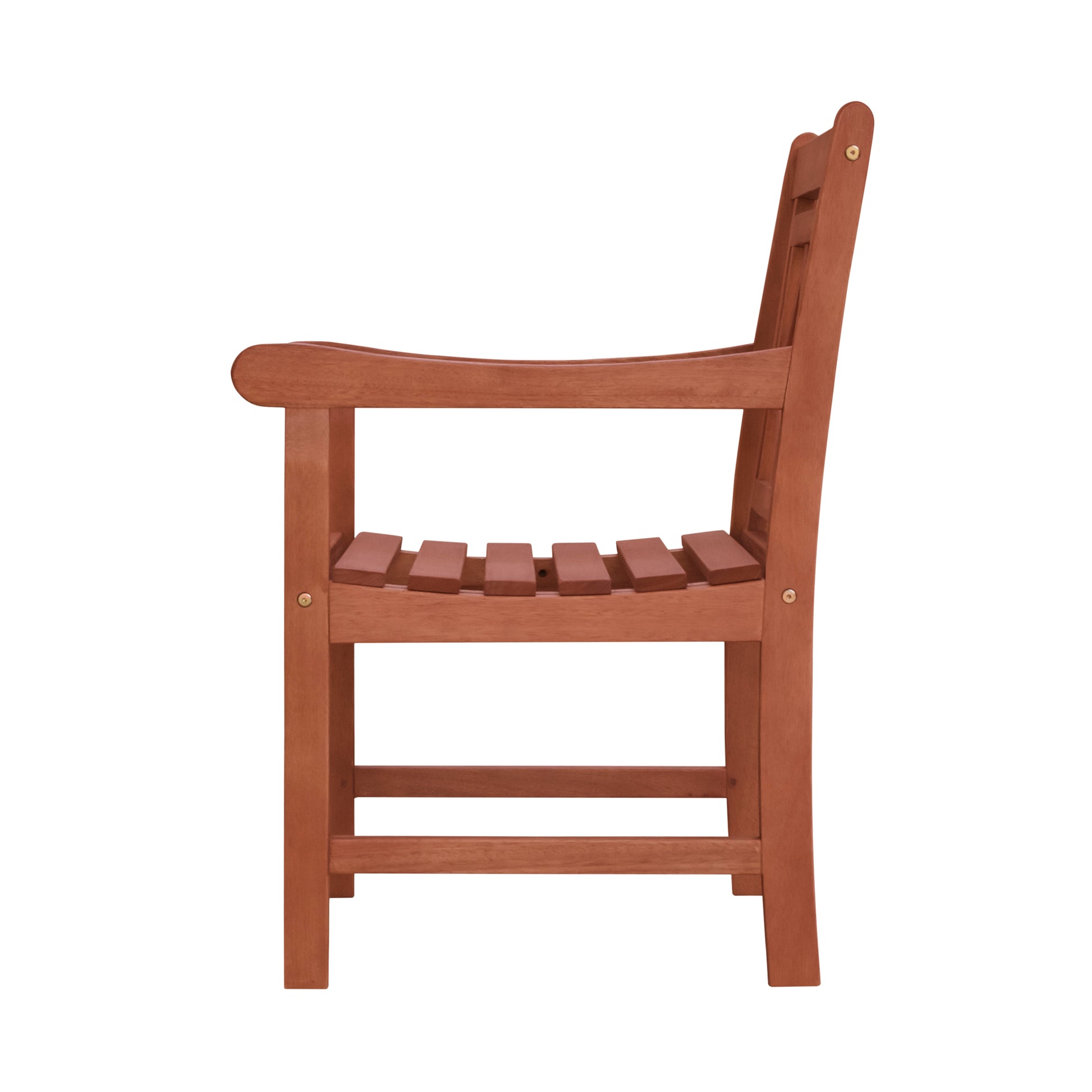 Lidwina Reddish Brown Tropical Wood Patio Armchair Natural Wood Wood Eucalyptus