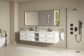 96*23*21inWall Hung Doulble Sink Bath Vanity Cabinet white-abs+steel(q235)+wood+pvc