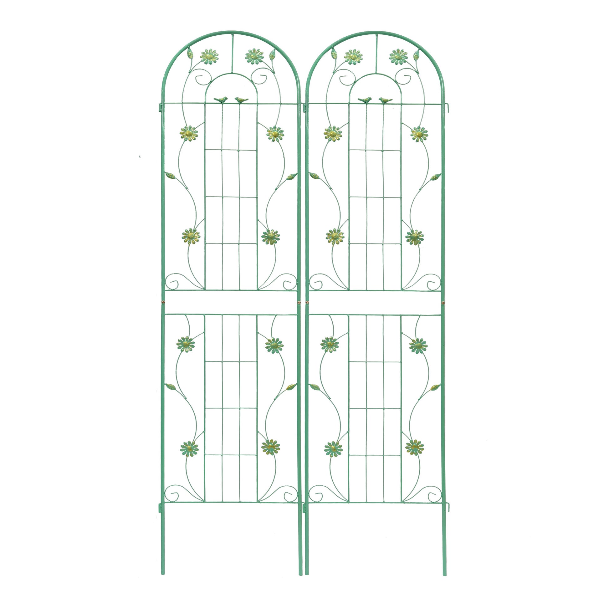 4 Pack Metal Garden Trellis 86.7" X 19.7" Rustproof Trellis For Climbing Plants Outdoor Flower Support Green Green Garden & Outdoor Iron