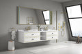 96*23*21inWall Hung Doulble Sink Bath Vanity Cabinet white-abs+steel(q235)+wood+pvc
