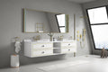 96*23*21Inwall Hung Doulble Sink Bath Vanity Cabinet Only In Bathroom Vanities Without Tops White Abs Steel Q235 Wood Pvc