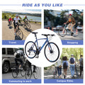 24 Speed Hybrid Bike Disc Brake 700C Road Bike For Men Women'S City Bicycle Cycling Blue Garden & Outdoor Aluminium