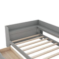 Twin Size Daybed With Shelves, Drawers And Built In Charging Station, Gray Gray Pine