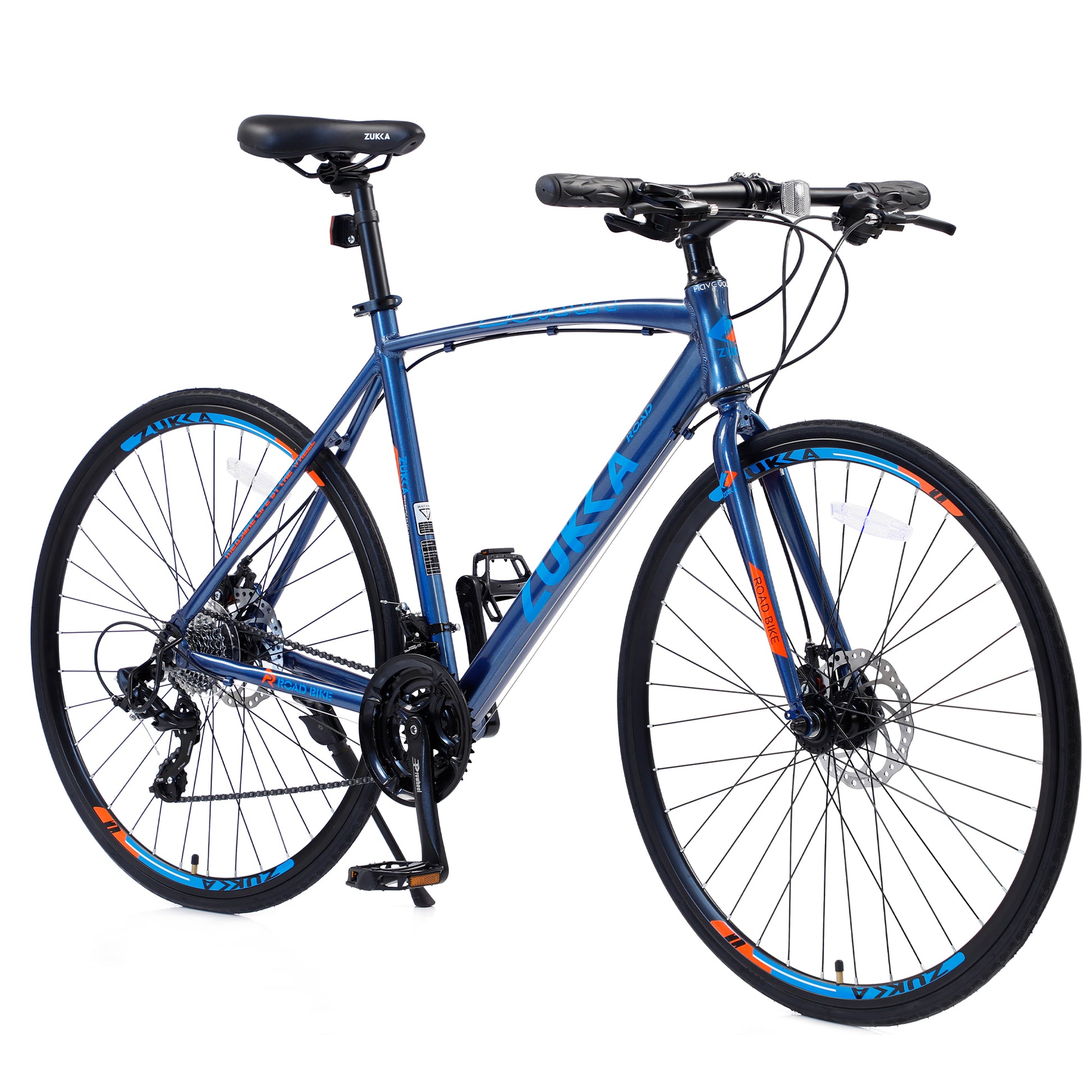 24 Speed Hybrid Bike Disc Brake 700C Road Bike For Men Women'S City Bicycle Cycling Blue Garden & Outdoor Aluminium