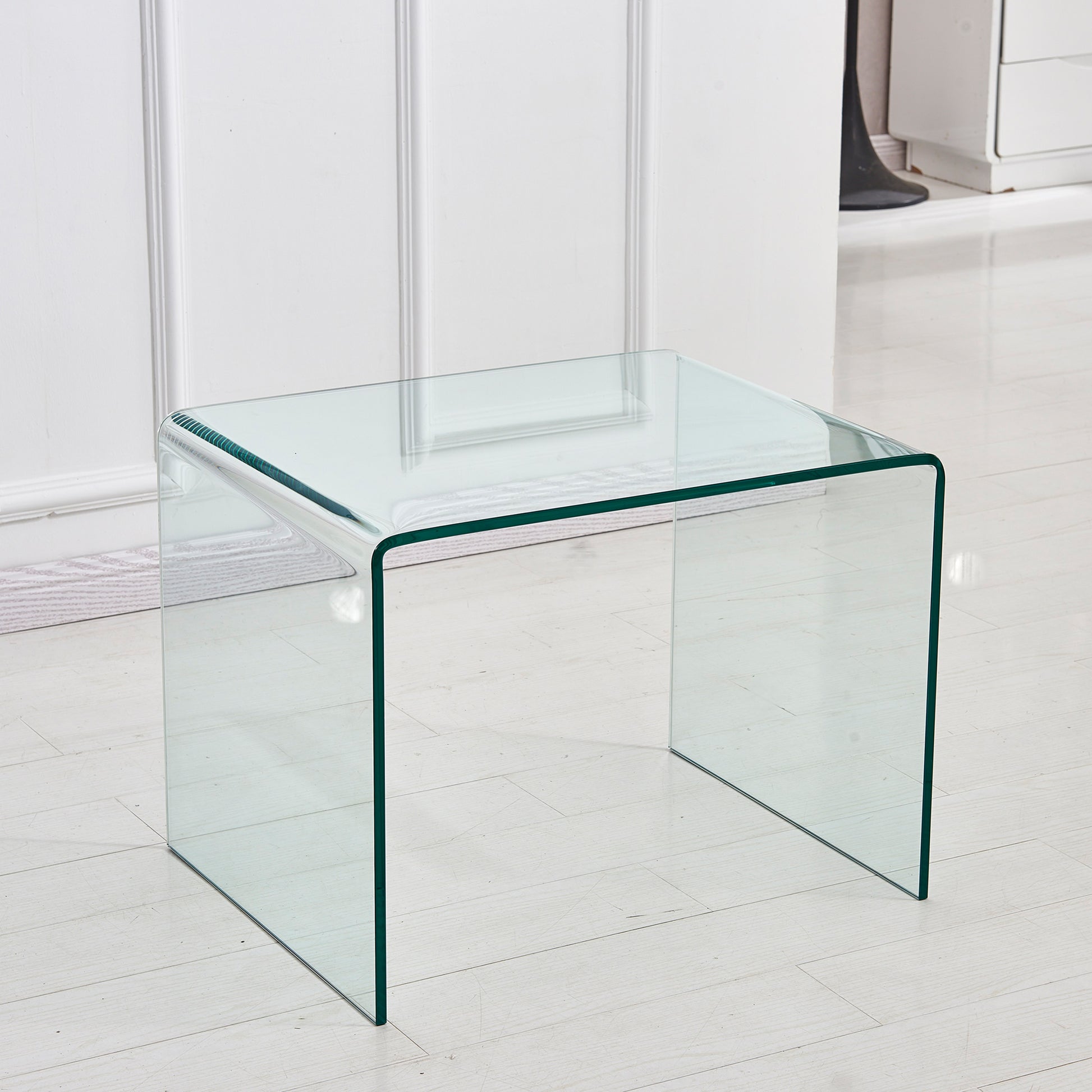 Tempered Trasparent Glass End Table Small Sofa Table Transparent Glass