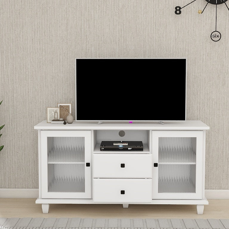 Ultra White Changhong Glass Tv Cabinet White Mdf