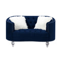 2 Piece Living Room Set Navy Blue Velvet 5 Seat