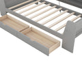 Twin Size Daybed With Shelves, Drawers And Built In Charging Station, Gray Gray Pine