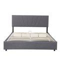 Full Upholstered Platform Bed With Lifting Storage, Full Size Bed Frame With Storage And Tufted Headboard,Wooden Platform Bed For Kids Teens Adults,No Box Spring Needed Full, Grey Box Spring Not Required Full Grey Wood Bedroom American Design Bed Frame