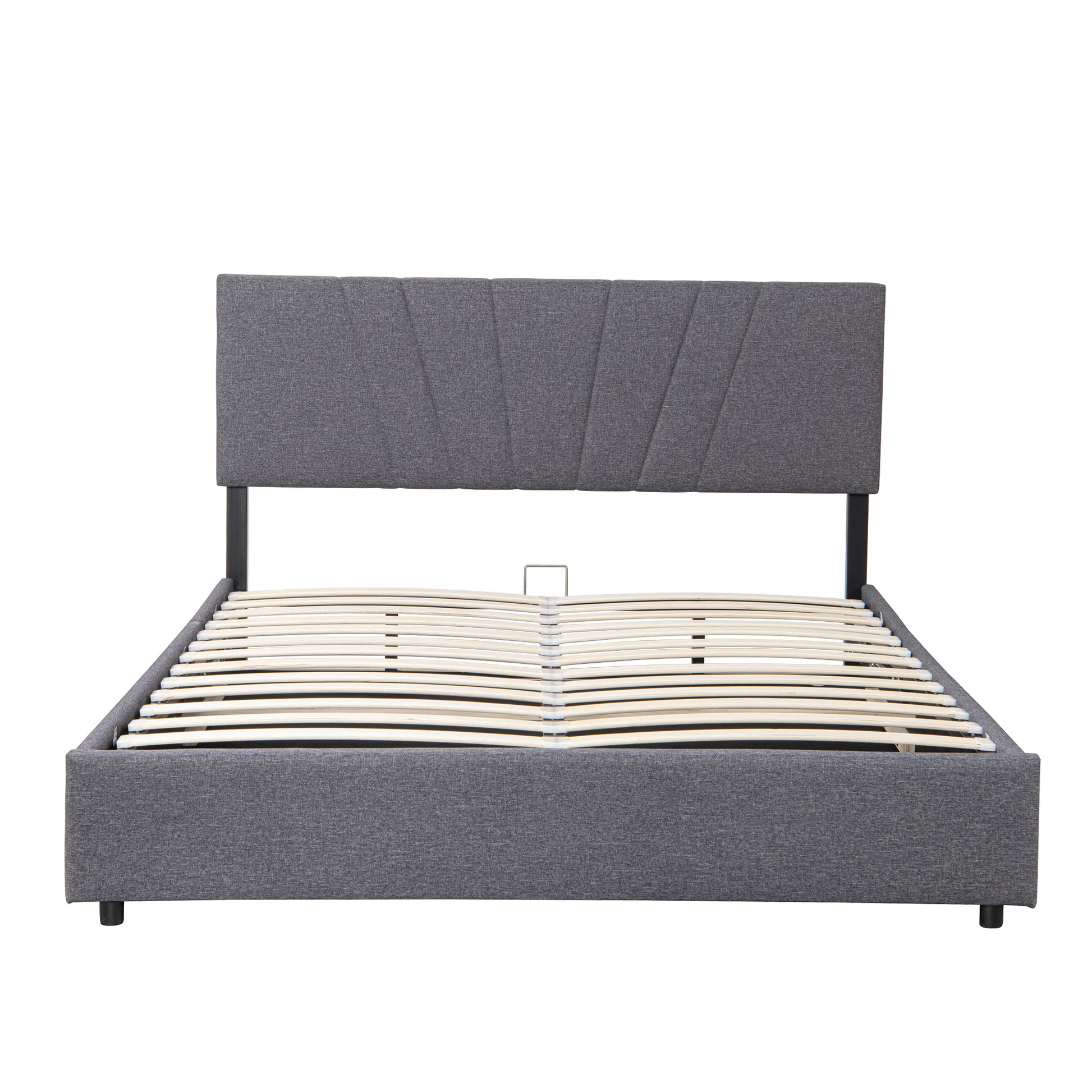 Full Upholstered Platform Bed With Lifting Storage, Full Size Bed Frame With Storage And Tufted Headboard,Wooden Platform Bed For Kids Teens Adults,No Box Spring Needed Full, Grey Box Spring Not Required Full Grey Wood Bedroom American Design Bed Frame