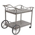 Cast Aluminum Outdoor Patio Serving Tea Cart With