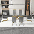 Large Modern Minimalist Rectangular Glass Dining Table For 6 8 With 0.39