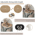 Farmhouse Round Extendable Dining Table With 16