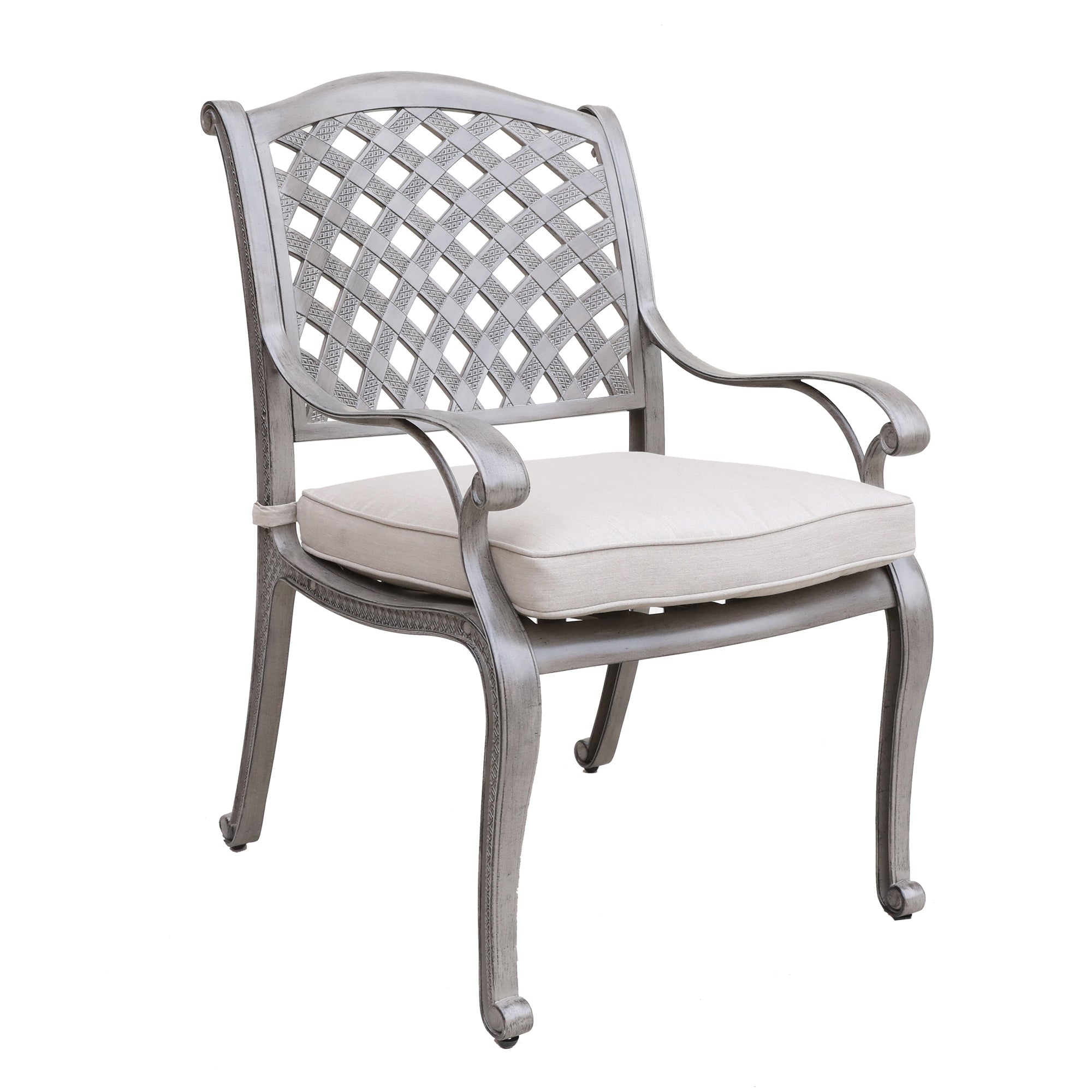 Heritage Grey Outdoor Aluminum Dining Arm Chair