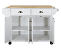 Cambridge Natural Wood Top Kitchen Island with Storage white-solid wood+mdf