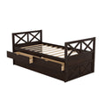 Multi Functional Daybed With Drawers And Trundle, Espresso Box Spring Not Required Twin Espresso Wood Pine Daybeds Pine