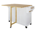 Cambridge Natural Wood Top Kitchen Island with Storage white-solid wood+mdf