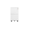 2 Drawer File Cabinet with Lock, Steel Mobile Filing white-steel