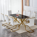 Large Modern Minimalist Rectangular Dining Table With 0.39 