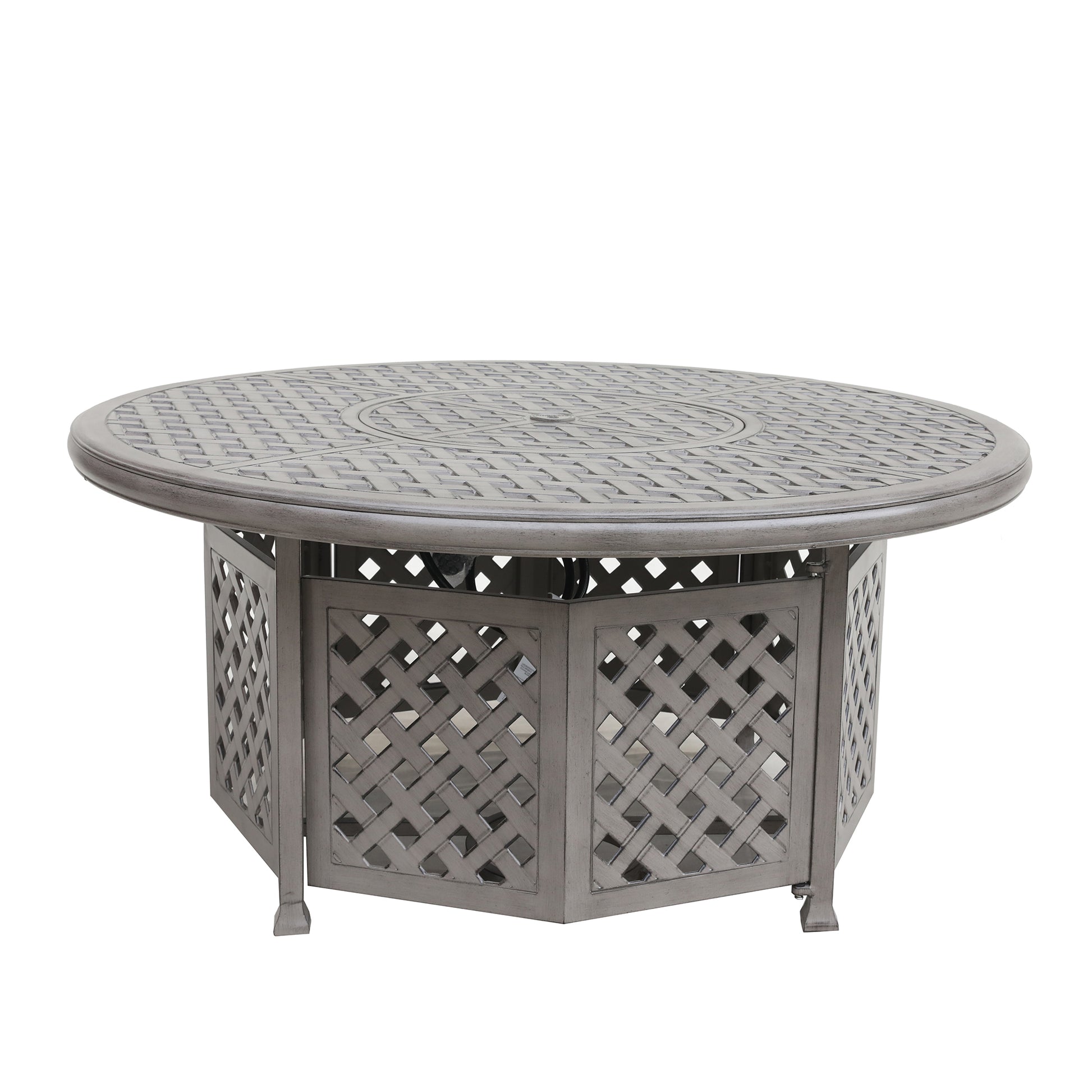 Cast Aluminum Propane Gas Firepit Table, Chat