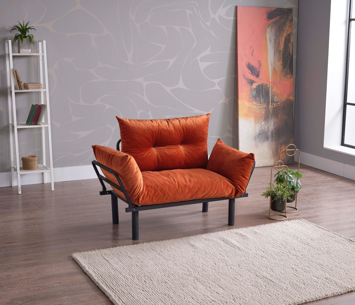 sona★ Sona Futon Beautiful Seat Orange Metal Metal