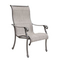 Outdoor All Weather Sling Dining Chairs, Set Of 2 Grey Aluminium