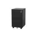 2 Drawer File Cabinet with Lock, Steel Mobile Filing black-steel