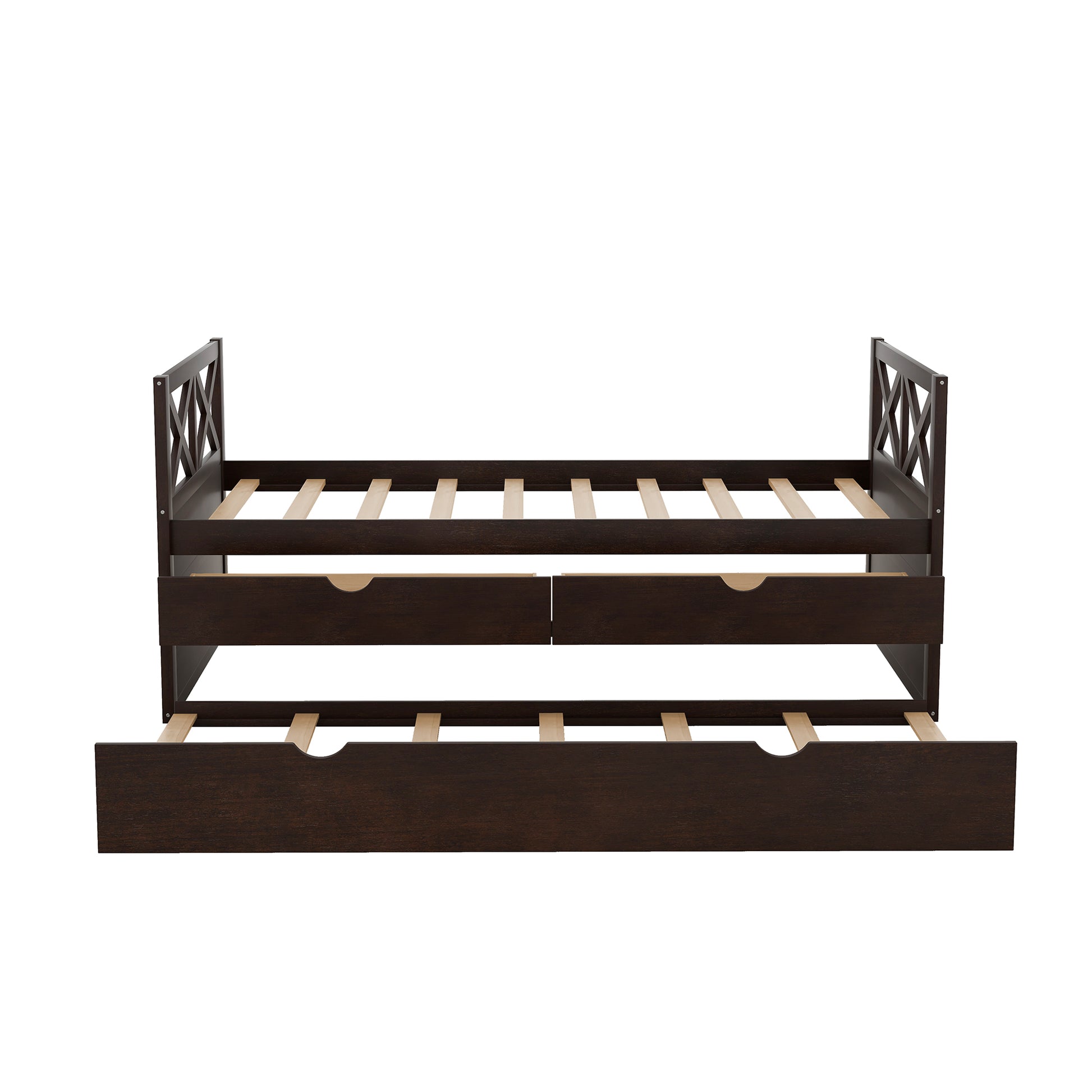 Multi Functional Daybed With Drawers And Trundle, Espresso Box Spring Not Required Twin Espresso Wood Pine Daybeds Pine