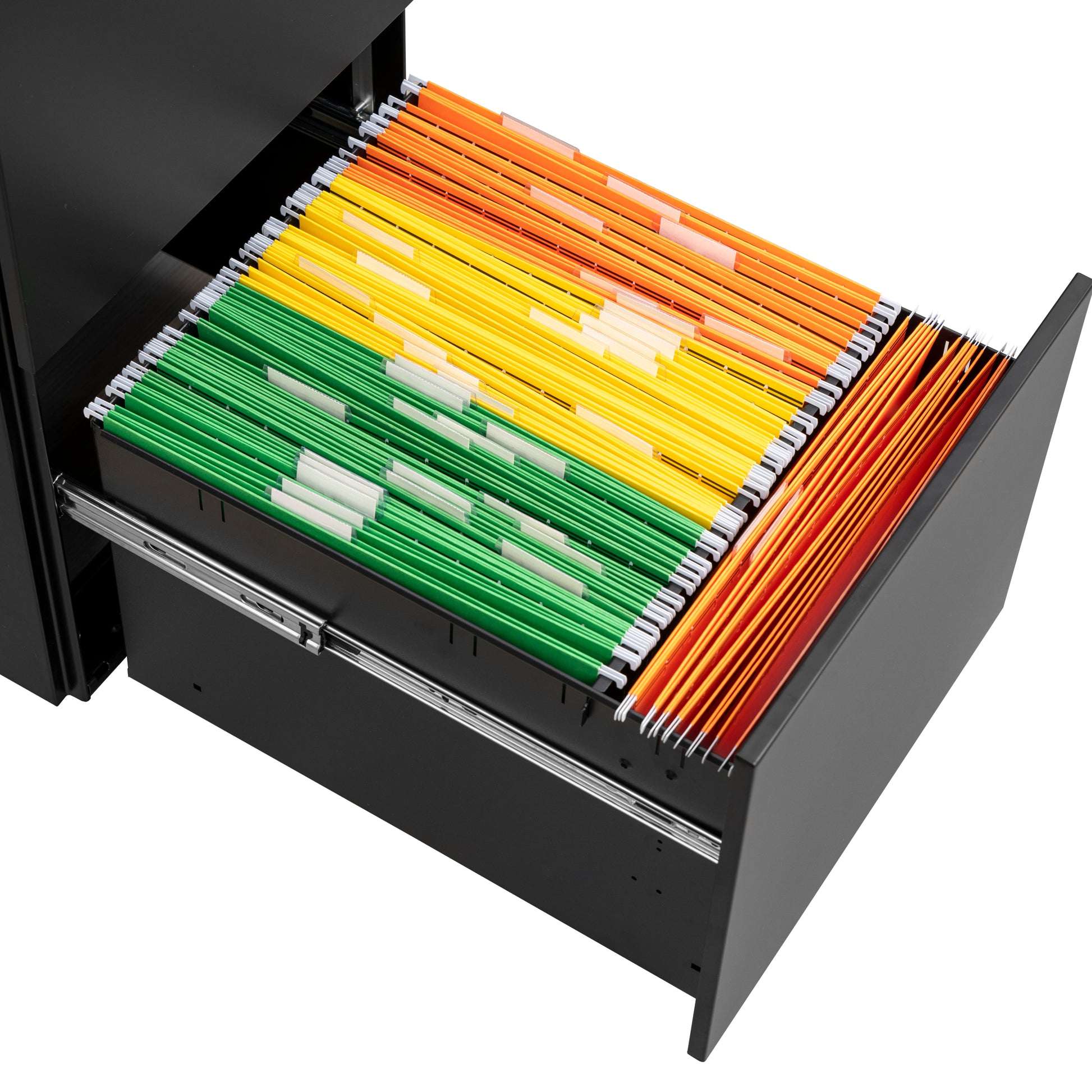2 Drawer File Cabinet with Lock, Steel Mobile Filing black-steel
