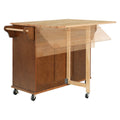 Cambridge Natural Wood Top Kitchen Island with Storage mahogany-solid wood+mdf