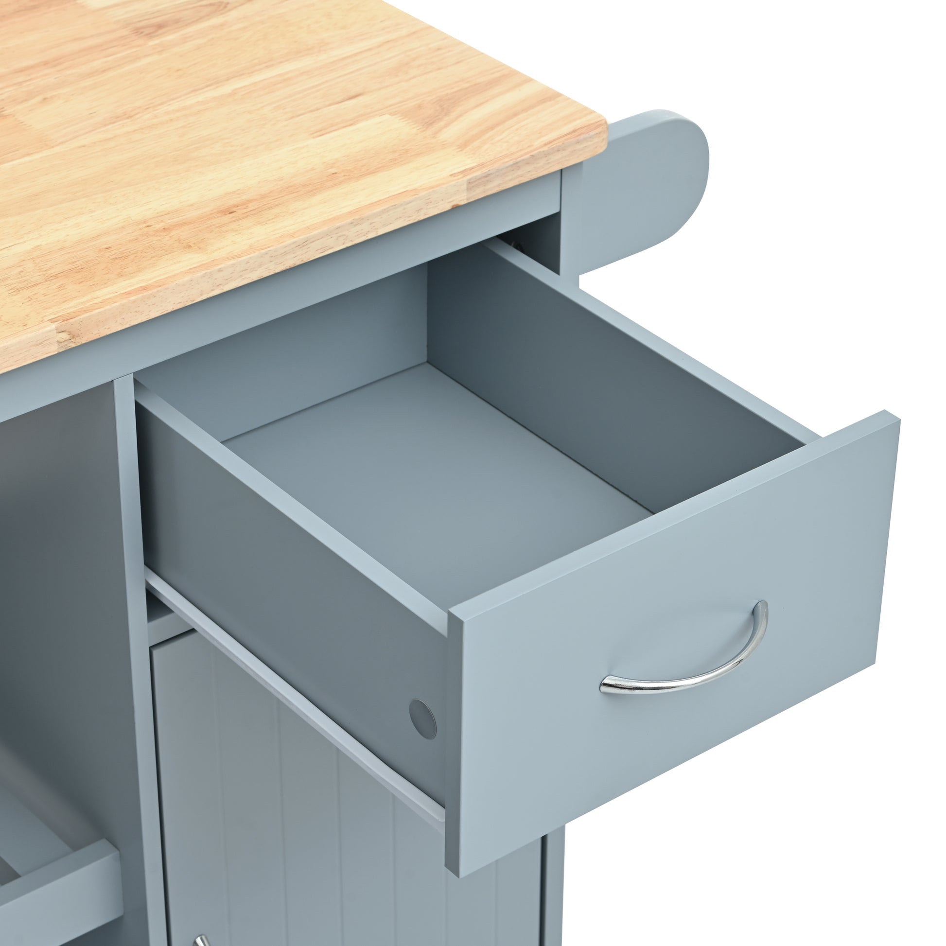 Multipurpose Kitchen Cart Cabinet with Side Storage blue-mdf