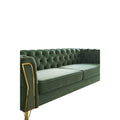 Modern Tufted Velvet Sofa 87.4 Inch For Living Room Mint Green Color Mint Green Velvet Wood Primary Living Space Tufted Back Modern Flared Arms Foam Velvet 2 Seat