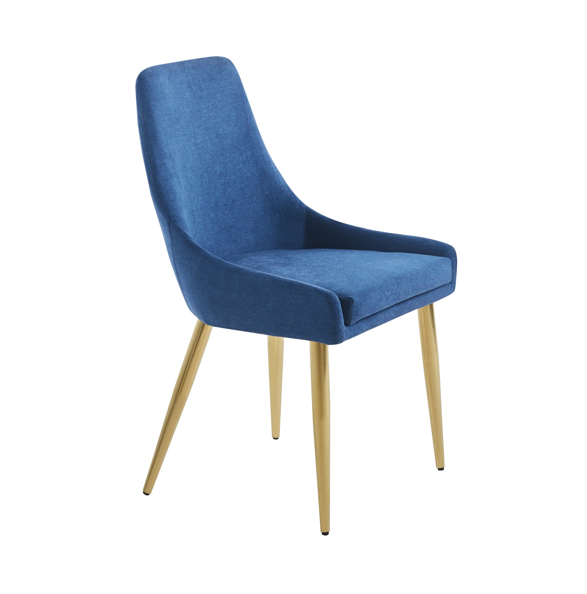 Fabric Dining Chairs Set Of 2, Upholstered Armless Accent Chairs, Classical Appearance And Stainless Steel Blue Fabric