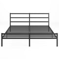 Metal Platform Bed Frame With Headboard, Sturdy Metal Frame, No Box Spring Needed King King Black Metal