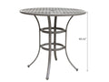42 Inches Cast Aluminum Round Bar Table - Grey