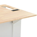 Kitchen Island with Power Outlet,Kitchen Storage white-mdf