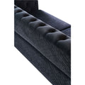 Modern Tufted Velvet Sofa 87.4 Inch For Living Room Black Color Black Velvet Wood Primary Living Space Tufted Back Modern Flared Arms Foam Velvet 2 Seat