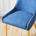 Fabric Dining Chairs Set Of 2, Upholstered Armless Accent Chairs, Classical Appearance And Stainless Steel Blue Fabric