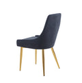 Fabric Dining Chairs Set Of 2, Upholstered Armless Accent Chairs, Classical Appearance And Stainless Steel Black Fabric