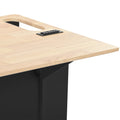 Kitchen Island with Power Outlet,Kitchen Storage black-mdf