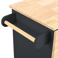 Kitchen Island with Power Outlet,Kitchen Storage black-mdf