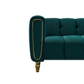 Modern Velvet Sofa 83.07 Inch For Living Room Green Color Green Velvet Wood Primary Living Space Tufted Back Modern Rolled Arms Foam Velvet 1 Seat